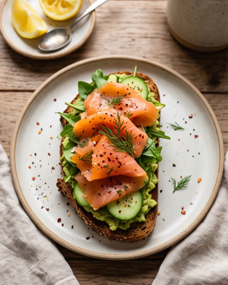 Smoked Salmon Breakfast Toast with Avocado